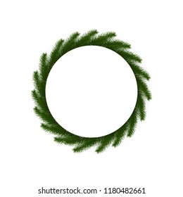 Fir tree background. Isolated Christmas tree brancher. Realistic winter seasonal decorations