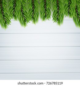Fir tree. Background of isolated Christmas tree branches. Winter seasonal background.