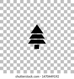 Fir tree. Black flat icon on a transparent background. Pictogram for your project
