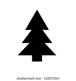 fir tree black and white minimalism isolated icon