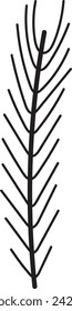 Ilustración vectorial de la silueta del árbol de abeto