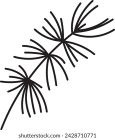 Ilustración vectorial de la silueta del árbol de abeto