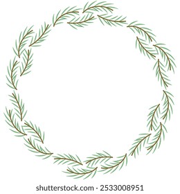 Tannenbaumzweige kreisen. Weihnachtsgedanke