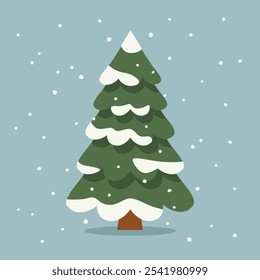 Ramas de abeto con chuchería roja de Navidad - Ilustración vectorial