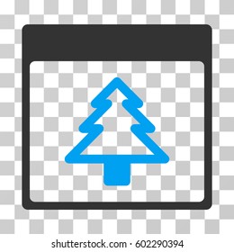 Fir Tree Calendar Page icon. Vector illustration style is flat iconic bicolor symbol, blue and gray colors, transparent background. Designed for web and software interfaces.
