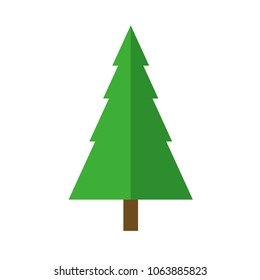 Fir tree cartoon isolated vector icon on white background