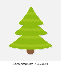 Fir tree. Christmas tree. Isolated. Vector illustration.