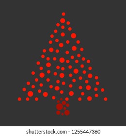 Fir tree. Christmas tree vector background. Vector winter illustration. flat cartoon with balls.