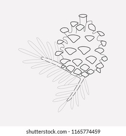 Fir tree cone icon line element. Vector illustration of fir tree cone icon line isolated on clean background for your web mobile app logo design.