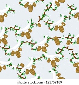 fir tree cons seamless pattern