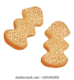 Fir tree cookie icon. Cartoon of fir tree cookie vector icon for web design isolated on white background