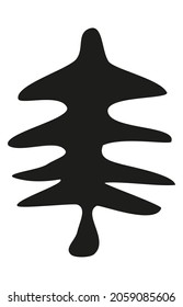 Lineare Zeichnung einer
Weihnachtsbaum zur Wintergrafik. 
