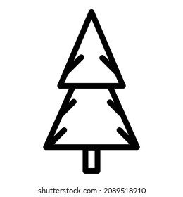 Fir Tree Flat Icon Isolated On White Background