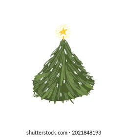  fir tree flat vector illustration