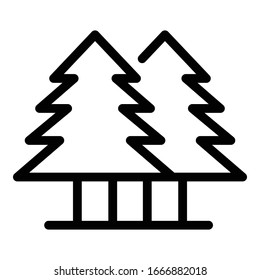 Fir tree forest icon. Outline fir tree forest vector icon for web design isolated on white background