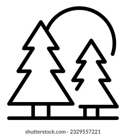 Fir tree forest icon outline vector. Eco tourism. Travel walk