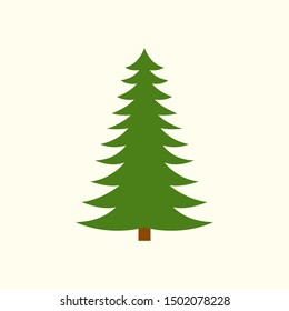 Fir tree icon. Christmas tree silhouette. Vector illustration.