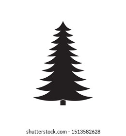 Fir tree icon. Christmas tree silhouette. Vector illustration.