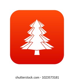 Fir tree icon digital red for any design isolated on white vector illustration