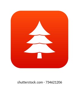 Fir tree icon digital red for any design isolated on white vector illustration