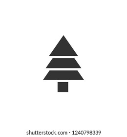 Fir tree. Icon Flat