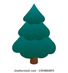 Fir tree icon. Isometric of fir tree vector icon for web design isolated on white background