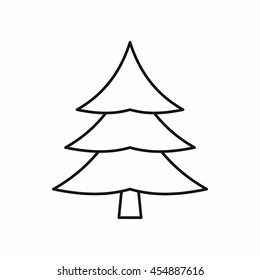 Fir tree icon in outline style isolated vector illustration