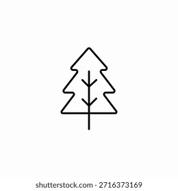 Vector de signo de icono de árbol de abeto