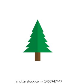 Fir tree icon,minimal flat design style.spruce icon in flat design