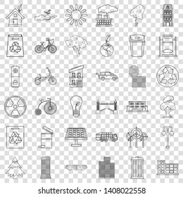 Fir tree icons set. Outline style of 36 fir tree vector icons for web for any design