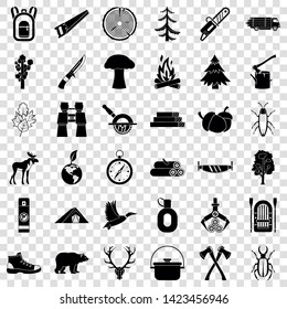 Fir tree icons set. Simple style of 36 fir tree vector icons for web for any design