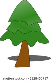 Fir tree illustration can be used for logo and christmas celebration