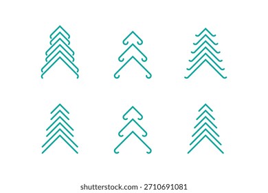 Ilustração da árvore de fogo. Forma linear abstrata moderna e elementos de decoração tradicional do ano novo.