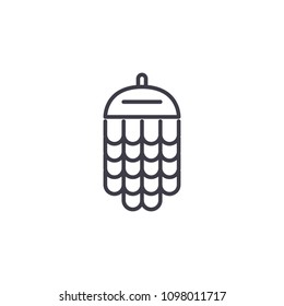Fir tree line icon concept. Fir tree flat vector sign, symbol, illustration.