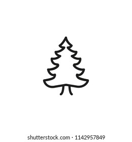 Fir tree line icon. Forest, pine, Christmas. Nature concept. Vector illustration can be used for topics like environment, camping, conservation