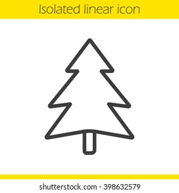 Fir tree linear icon. Forest sign. Coniferous tree. Spruce contour symbol. Isolated vector