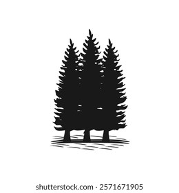 fir tree logo design, mountain, premium vector mountain and spruce design, outdoor logo, camper logo design
