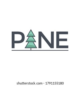 diseño del logotipo del árbol de abetos con sustitución de árbol i