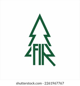 Fir tree logo design with the word FIR on the tree concept.