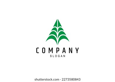 Fir tree logo with flat design