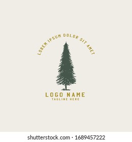 fir tree logo. illustration of cypress tree. It's good for forest conservation logo