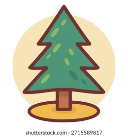 abeto árvore natureza planta plana cor vetor ilustração modelo design