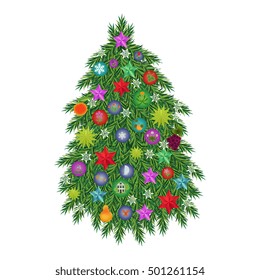 Fir tree new year illustration