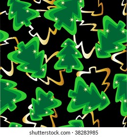 fir tree on black background