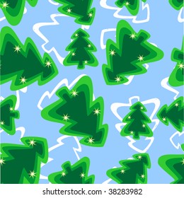 fir tree on blue background
