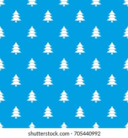 Fir tree pattern repeat seamless in blue color for any design. Vector geometric illustration