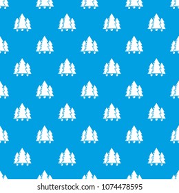 Fir tree pattern vector seamless blue repeat for any use
