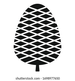 Icono de cono de pino de árbol de aves. Icono vectorial de pino de árbol de abeto para diseño web aislado en fondo blanco