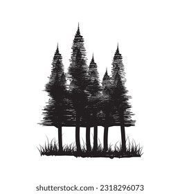 fir tree shadow icon for landscape design needs