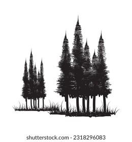 icono de sombra de árbol de abeto para necesidades de diseño de paisaje